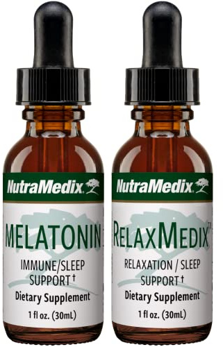 NutraMedix Sleep Bundle - Includes Liquid Melatonin Drops for Sleep and RelaxMedix (Samento Cat's Claw with Valerian) to Promote Sense of Calm and Sleep - 2-Piece Tincture Set