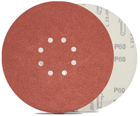 FEIHU 15 Stück Schleifpapier 225mm Klett 8 Loch 60 Korn für Schleifgiraffe | 225mm Schleifscheiben für Trockenbauschleifer Schleifen Giraffe