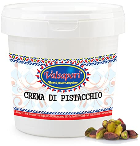 Valsapori - CREMA DI PISTACCHIO (1000 gr) - PISTACCHI 45% | Crema di Pistacchio Americano Spalmabile ricca di Magnesio, Potassio e Sali Minerali - Pistacchio Selezionato, Qualità Elite