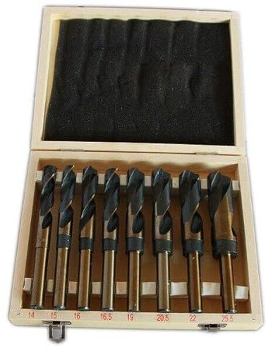 Set di 8 Punte da Trapano per Ferro HSS Gambo 13 mm Punta 14 15 16 16.5 19 20.5 22 25.5 per Metallo