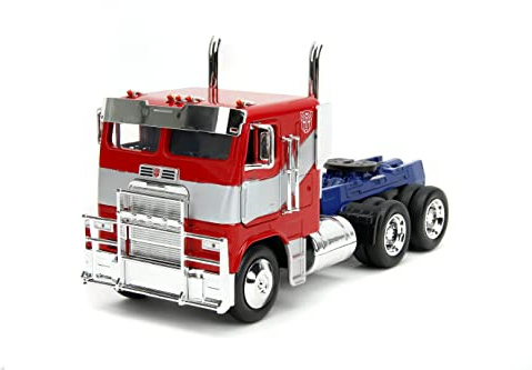Jada Transformers Rise of The Beast 1:24 Optimus Prime w/Robot On Chassis Die-Cast Car, Toys for Kids and Adults