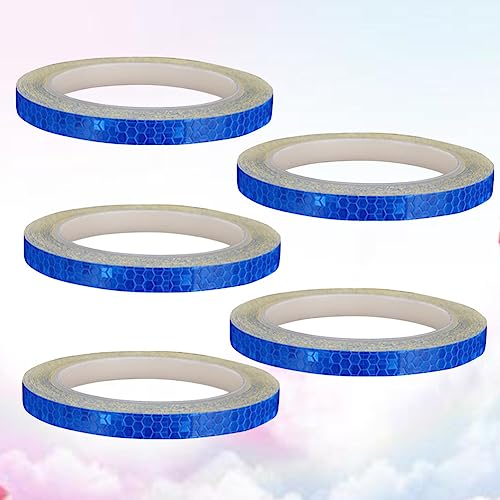 BESPORTBLE 5stücke Reflektierendes Aufkleberband Reflektierendes Klebeband Für Fahrräder Motorräder Mountainbikes Blaues Warnband Mit Hoher Leuchtkraft Strapazierfähig Rückstandsfrei Beständi