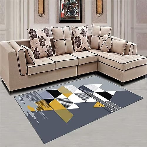 RUGMRZ Balkon Bodenbelag Moderne Geometrie Teppich geometrisches Muster grau Teppich Angebote Teppich für den Balkon Balkon bodenbelag Teppich jugendzimmer mädchen160x230CM