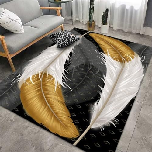 AU-OZNER Teppich pflegeleicht Gelber Teppich, hochwertiger Yoga-Teppich für Schlafzimmer und Wohnzimmerteppiche Wohnzimmer,Gelb,200x300cm