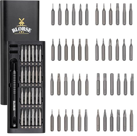 Blorse Set Cacciaviti Precisione Magnetico - Kit Cacciavite Multifunzione con 51 Pezzi Cacciavite Intercambiabili e Magnetizzatore - Cacciavite per Occhiali, Cellulari, Pc, Orologiaio, Elettronica