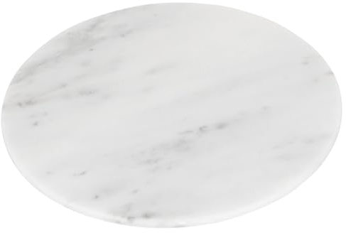 Argon Tableware Marble Chopping Board - 30cm - White - Round Cutting Board Solid Worktop Protector Mat Serving Platter for Slicing Vegetables, Cutting Meat, Meal Preparation