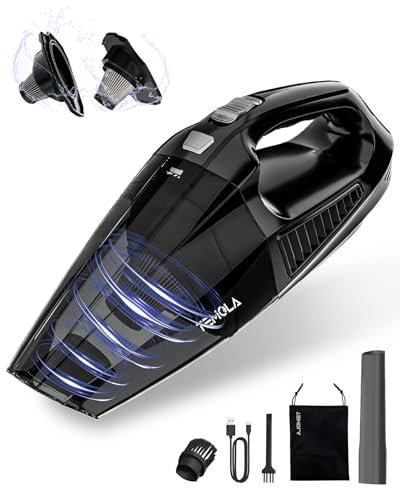 TEMOLA Handheld Vacuum Cleaner Cordless, with Brushless Motor 12000Pa, Car Vacuum Cleaner with Stainless HEPA Filter, with Stainless Steel Filter, for Car Pet Hair Home Kitchen