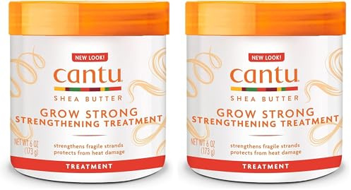 Cantu Grow Strong Strengthening Treatment – Pflegecreme für brüchiges Haar – feuchtigkeitsspendend – Schützt vor Hitzeschäden – mit Shea Butter – beugt Haarbruch vor – sulfatfrei – 173 g