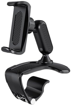 Support Téléphone Voiture Pince Réglable 360°, Socles de Téléphone Portable Automobile, Support Smartphone Voiture de 4 à 7 Pouces, Porte Téléphone Voiture pour Tableau de Bord Accroche Voiture GPS
