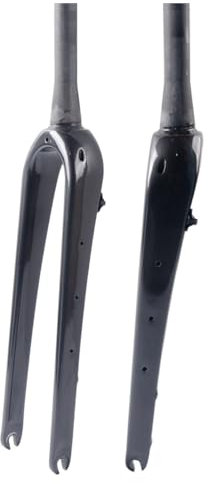 BSFHQS Gravel Fahrrad Gabeln 700c Carbonfaser Rennrad Starrgabel QR 9 * 100MM Scheibenbremse 1 1/8 Zoll Gerades/Konisches Rohr Fahrrad-Vorderradgabel(Gloss Black,Tapered)