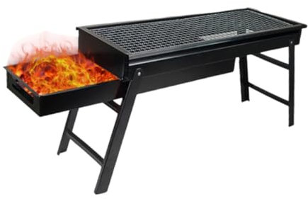 Yardwe Roasting Rack Folding Outdoor Barbecue Grill Chicken Meat Roasting Rack Portable Camping Picnic Bbq Charcoal Stove Stand