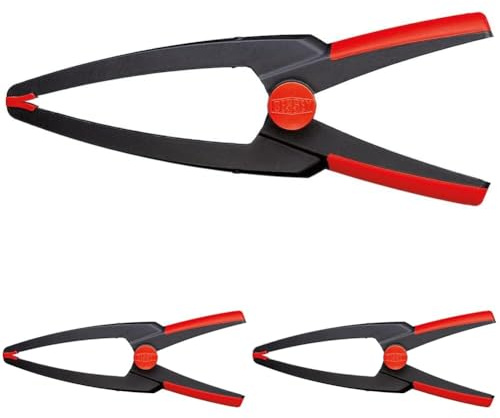 BESSEY Federzwinge Clippix XCL5, lang und spitz, Spannweite 70 mm Ausladung 110 mm, Große Ausladung für Spannen in randfernen Bereichen, Gewicht 0,14 Kg (Packung mit 3)