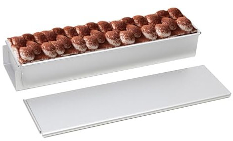 Genérico Molde para pasteles rectangular | Molde de mousse de aluminio con tapa | Molde para pan, molde para mousse extraíble, rectangular, antiadherente para tiramisú, tarta de queso, pastel, pan