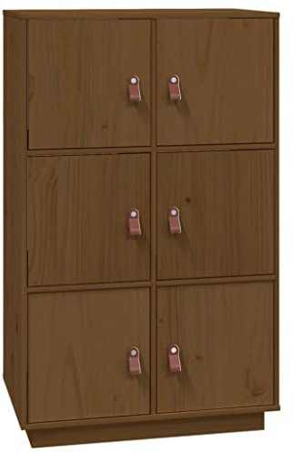 HEFZGDB Highboard Honigbraun 67x40x108,5 cm Massivholz Kiefer Sidebord Barschrank Flurschrank Vorratsschrank Küche für Speisesaal Dessert Shop Café Wohnstube