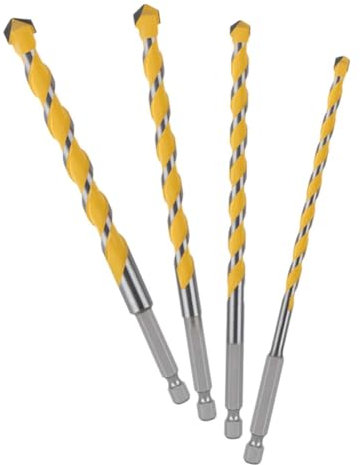 Juego de brocas for hormigón, vástago hexagonal de 160mm, Brocas de Carburo for azulejos de clase, hormigón, vidrio, piedra, perforación de madera, 6/8 /10 /12mm, 4 Uds.