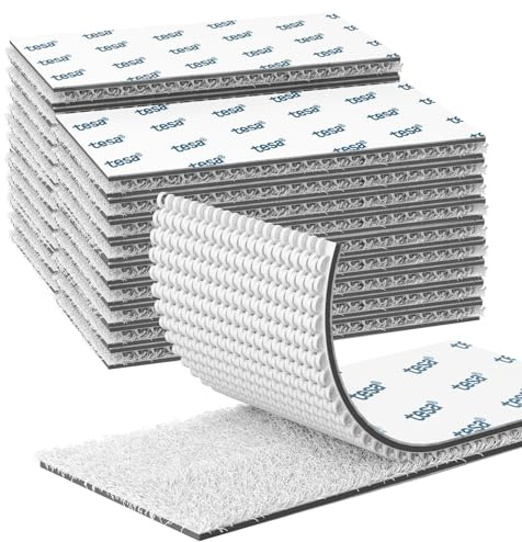 Emitever Picture Hanging Strips - 50mm x 100mm 20 Pairs White | Heavy Duty Double Sided Sticky Tape, No Damage Self Adhesive Strips, Hook and Loop Strong Mounting Tape