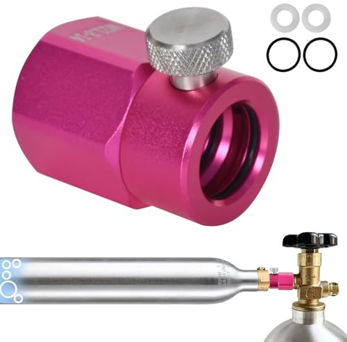 Quick Connect CO2 Refill Adapter for Soda Maker Pink CO2 Cylinder CO2 Refill Adapter Compatible with SodaStream Duo, Crystal 3.0, Gaia, Art, Terra, E-Duo Adapter for Connection W21.8-14 CO2 Bottle