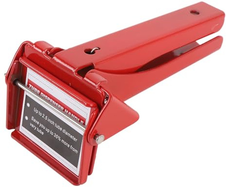 Yanmis RTV Tube Squeezer Tool, for Silicone Various Flexible Tubes Extrusion Tool with Durable Iron Construction Enhanced Spring Mechanism (Red)