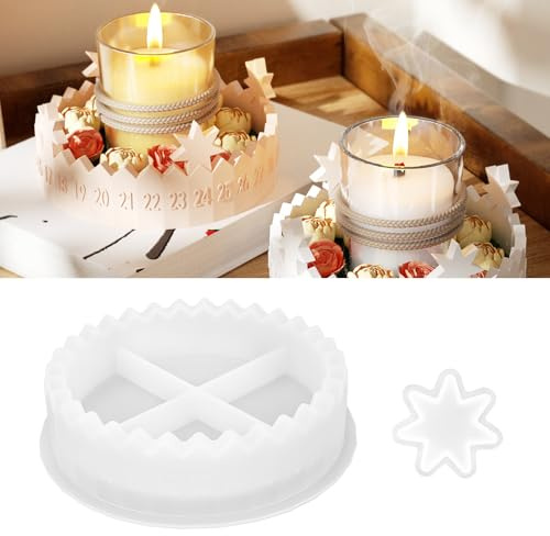 Moldes de silicona para corona de Adviento, molde de Adviento, molde de silicona, forma de cuenta atrás, calendario, soporte para velas, Navidad, molde de silicona para Pascua, Eid, Navidad, Halloween