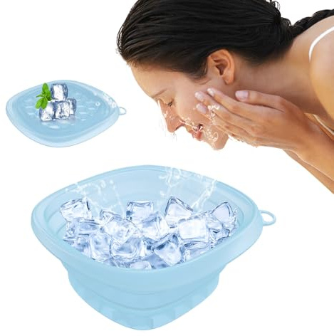 Cuenco Facial Para Hielo Cuenco de Inmersión para Baño de Hielo Facial | Herramienta Plegable De Spa Con Compresa Fría Para Viajes Hogar Baño Exterior Interior