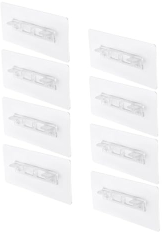 FIXOSHEE 8pcs Transparent Self Adhesive Shelf Pegs No Drill Support Brackets for Wardrobe Partitions Kitchen Cabinets Book Shelves Flexible Easy Installation