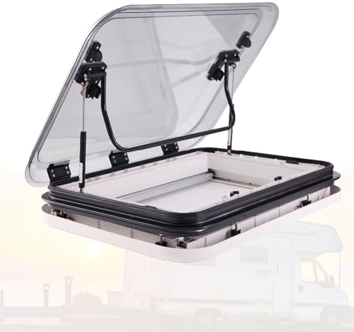 Poxvythb Ventilación de Techo con LED para Caravana, Remolque, Autocaravana, claraboya de 500/700/800 x 500 mm, Anti-UV, claraboya de Techo 800 x 500 mm