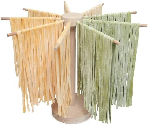 KEGAJEGA Nudeltrockner Klappbar Holz Pastatrockner 40cm Höhe mit 9 Abnehmbar 23cm Nudelständer zum Trocknen Tragbar für Getrocknete Spaghetti Chinesische Nudeln Glasnudeln andere Nudeln