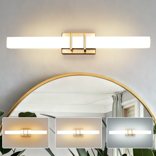 TYhogar LED Wandlampe Innen Spiegelleuchte 12W Badzimmer Lampe Messing Modern Flur Treppenhauslampe Flurlampe Bilderlampe für Wohnzimmer Schlafzimmer Küche