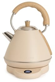 CREATE/KETTLE RETRO PRO/Hervidor eléctrico de 1 L con control de temperatura arena/Sistema de auto - apagado, ebullición rápida, base antideslizante, panel transparente, 1200W