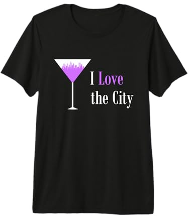 I Love the City. Purple Martini Drink Glass Cityscape Premium T-Shirt