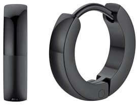 FaithHeart Orecchini da Uomo e da Donna, 9mm Huggie Orecchini a Cerchio, Acciaio Chirurgico 316L, Regalo per Lui, Impermeabile Anti-allergico, Confezione Regalo Inclusa
