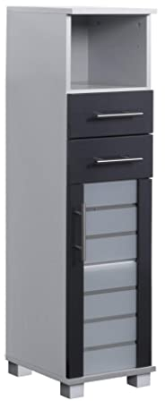 Schildmeyer Niko Midischrank 113293, silber glanz-anthrazit glanz, 30,3/32,6/110,5 cm