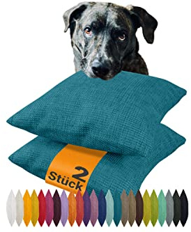 npluseins 2er Pack Kissenhüllen mit Struktur-Muster - Polsteroptik 617.767, 1 Pack (2 Stück) - Kissenhüllen 50 x 50 cm, Petrol