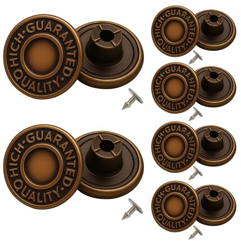 trimmen Shop® Ersatz Jeans Knöpfe in bronze dunkel – 17 mm DIY oder Fix mit Hammer (10 Stück)