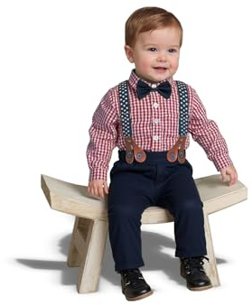 Yilaku Bébé Garçon Vêtements Enfant Enfant Garçon Robe Vêtements Garçon Vêtements Garçon Costume Formel avec Noeud Papillon + Jarretelle Pantalon Enfant Garçon Tenue