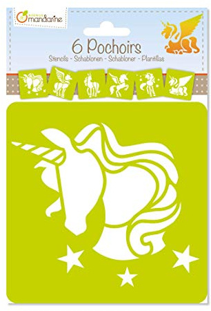 6 Schablonen Einhorn Motive - Bastel Schablone