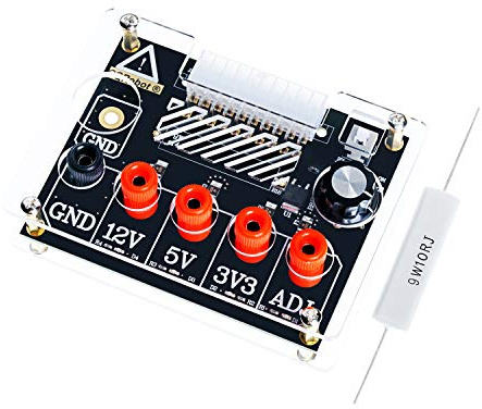 CQRobot ATX Power Supply Breakout Board und Acrylgehäusesatz. mit ADJ-Einstellspannungsknopf, unterstützt 3,3 V, 5 V, 12 V und 1,5 V-9,0 V(ADJ) Ausgangsspannung, 2A maximaler Ausgang, Rücksetzschutz.