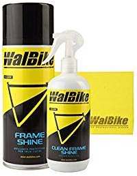 WalBike Kit Shine pulitore per detergere Pulire lucidare brillantare Proteggere i telai Lucidi con Panno in Microfibra per Pulizia Bici