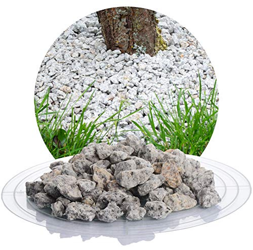 Schicker Mineral Granit Ziersplitt grau 8-16 mm 25 kg, Splitt, Garten | Zur Gartengestaltung, Salz, Pfeffer, Granit Naturstein, robust, witterungsbeständig, Steingarten, Weg-, Terrassengestaltung