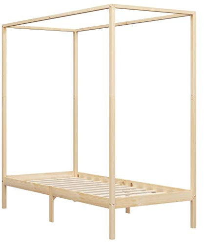 Tidyard Himmelbett-Gestell Bett Himmelbettrahmen Bettrahmen aus massivem Kiefernholz,Schlafzimmerbett Bettgestell,Passende Matratzengr??e:100 x 200/180 x 200/120 x 200 cm