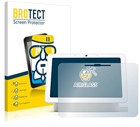 BROTECT Schutzglas für Google Nest Hub Max Schutzfolie Panzer Folie Glas Displayschutz Made in Germany [Kratzfest 9H, Anti-Fingerprint,Transparent]