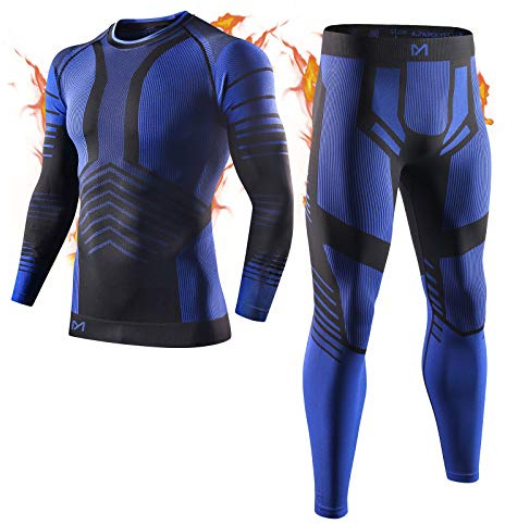 MEETYOO Thermounterwäsche Herren, Funktionsunterwäsche Winter Skiunterwäsche Männer Lange Unterwäsche Funktionswäsche Atmungsaktiv Thermo Unterwasche für Ski Running Fußball