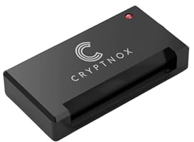 Cryptnox USB-A Smartcard-Leser für CAC PIV FIDO2 eID Kontaktkarten | Nativer USB-A ISO 7816 Kontakt-Leser ohne Adapter oder Dongle, Plug-and-play unter Windows, macOS und Linux