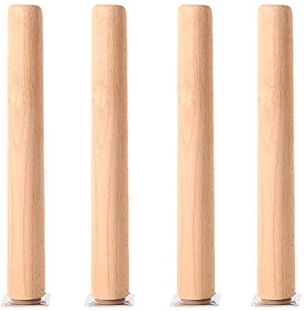 4 PCS Solid Oak Wood Furniture Legs,M8 Thread Tapered Replacement Sofa Table Chair Legs Furniture Feet,for Chair Sofa Couch Table Desk Cabinet (60cm/23.62in,Right Angle)