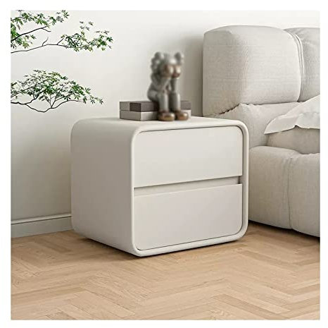 Tabelle Moderner Nachttisch mit Mikrofaser-Leder-Finish, Nachttisch mit 2 Schubladen, Kommode aus weißem Holz, Sofa-Beistelltisch for Schlafzimmer, Wohnzimmer, Flur Snack-Tisch ( Size : L40xD40xH47cm