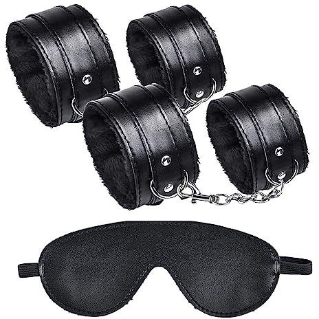 MEYDLL Fesseln Sex Set Handschellen Sex Bett Handschellen Fußfesseln Augenmaske Sex Handschellen Paare Bondage Set BDSM Fetisch Fesseln Sex Set Bett Fesseln für FrauSex Spielzeug für Paare