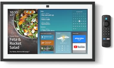 Certified Refurbished Amazon Echo Show 15 | Full HD 15.6 smart display with Alexa, built-in Fire TV and Alexa Voice Remote