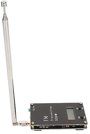 Transmisores FM, Módulo Transmisor FM Portátil, Módulo Transmisor Estéreo Profesional de Largo Alcance 2000M 76‑108Mhz 0.5W 500mW con Pantalla LCD Digital