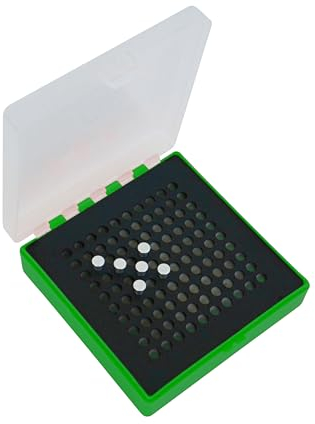 WPW Patronenbox für Kaliber .22, 22lfr, 22 Long Rifle & .25 ACP - Robuster Kunststoff - 100 Stück - Munitionsbox mit Klappdeckel - grün-transparent