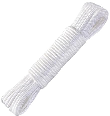 2mm Roman Blind Cord 30 Meters Blind String Nylon String Replacement Blind Cord White Braided Cord String Picture Cord for Gardening Plants DIY Craft Projects Crafts Blinds Window